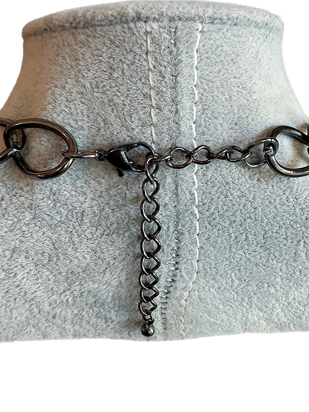 Gunmetal Gray & Black Stone Brutalist Gothic Necklace